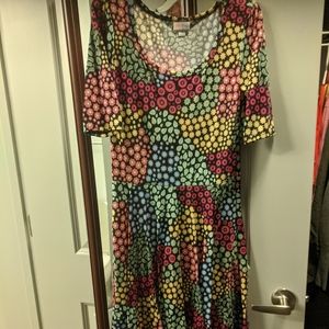 Colorful LuLaRoe medium Nicole flare dress